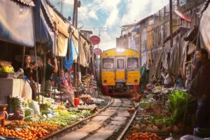 Maeklong marché ferroviaire